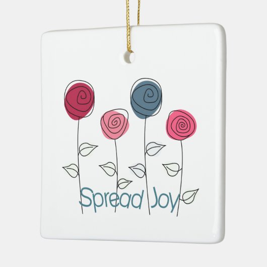 Verspreid Joy Roze Blauwe Bloemen Keramisch Ornament (Links)