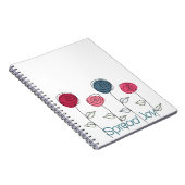 Verspreid Joy Roze Blauwe Bloemen Notitieboek (Rechterzijde)
