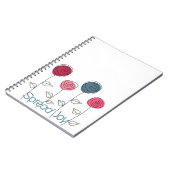 Verspreid Joy Roze Blauwe Bloemen Notitieboek (Linkerzijde)