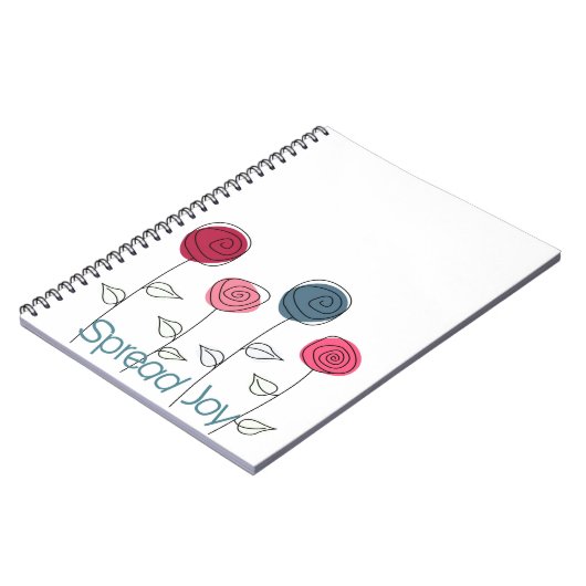 Verspreid Joy Roze Blauwe Bloemen Notitieboek (Linkerzijde)