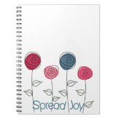 Verspreid Joy Roze Blauwe Bloemen Notitieboek (Voorkant)