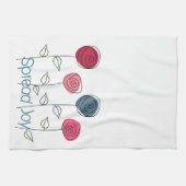 Verspreid Joy Roze Blauwe Bloemen Theedoek (Horizontaal)