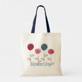 Verspreid Joy Roze Blauwe Bloemen Tote Bag (Achterkant)