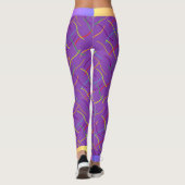 Verspreid Kleurrijk String Patroon op Paarse Leggings (Achterkant)