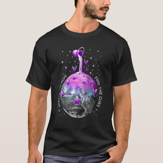 Verspreid Leiomyosarcoma Bewustzijn Paarse Vlinder T-shirt (Voorkant)