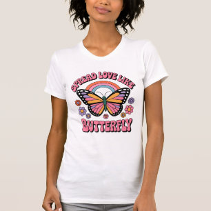 Verspreid liefde als een vlinder t-shirt