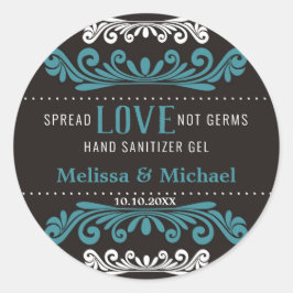 Verspreid Liefde Bruiloft Hand Sanitizer Gunsten B Ronde Sticker