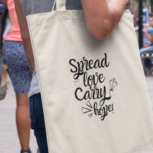Verspreid Liefde Draag Hoop Inspirerend Geschenk Tote Bag