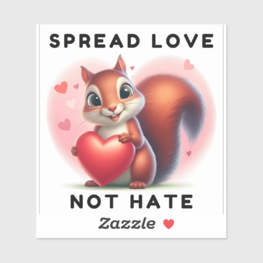 Verspreid liefde, geen haat, Schattigee bruine eek Sticker (Vel)