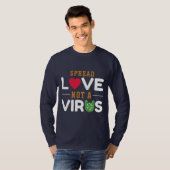 Verspreid liefde geen virus Basic T-shirt met lang (Voorkant volledig)
