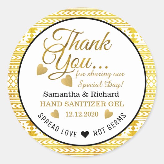  Verspreid liefde goud Azteekse stam patroon Dank  Ronde Sticker (Voorkant)