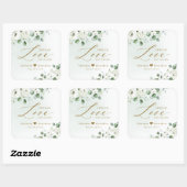 Verspreid Liefde Hand Sanitizer Groen Huwelijksgun Vierkante Sticker (Vel)