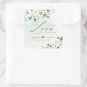 Verspreid Liefde Hand Sanitizer Groen Huwelijksgun Vierkante Sticker (Tas)