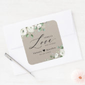 Verspreid Liefde Hand Sanitizer Groen Huwelijksgun Vierkante Sticker (Envelop)