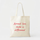 Verspreid liefde, maak een verschil tote bag (Voorkant)