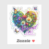 Verspreid Liefde Natuurlijk Bloemen Vlinder Hart V Sticker (Vel)