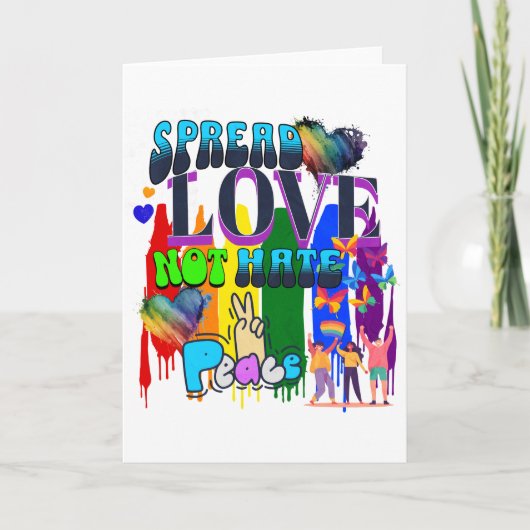 Verspreid Liefde, Niet Haat | Juni is Pride Maand Kaart (Voorkant)