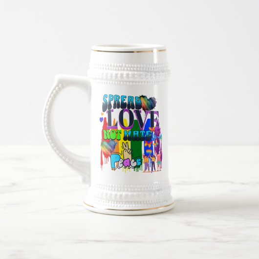 Verspreid Liefde Niet Haat | LGBTQI+ Pride Bierpul (Links)