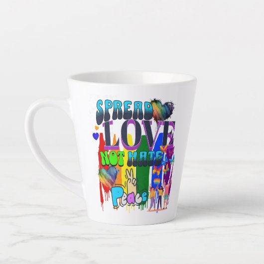 Verspreid Liefde Niet Haat | LGBTQI+ Pride Latte Mok (Links)