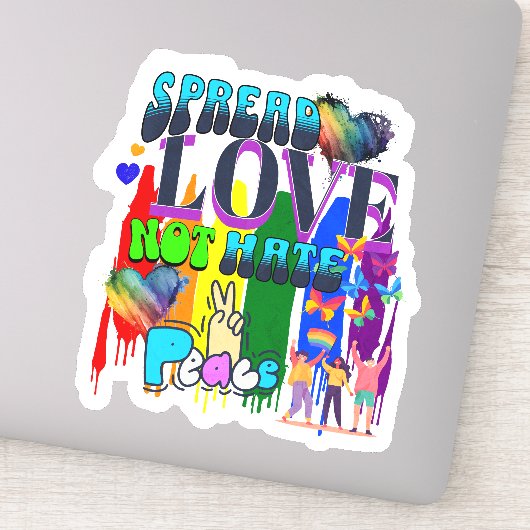Verspreid Liefde Niet Haat | LGBTQI+ Pride Sticker (Detail)