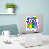 Verspreid Liefde Niet Haat | LGBTQI+ Pride Sticker (Laptop op bureau)