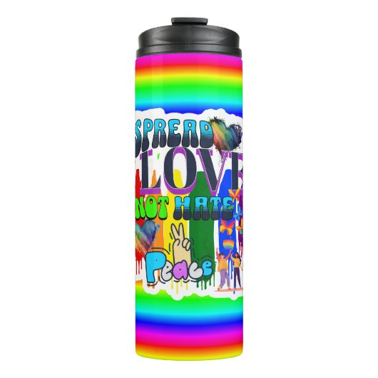 Verspreid Liefde Niet Haat | LGBTQI+ Pride Thermosbeker (Voorkant)