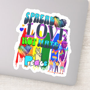Verspreid Liefde Niet Haat   LGBTQI+ trots Sticker
