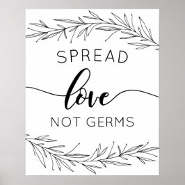 Verspreid Liefde Niet Keimen Hand Getekende Tak Po Poster
