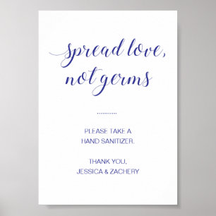 Verspreid Liefde Niet Kiemen Blauwe Handdesinfecti Poster