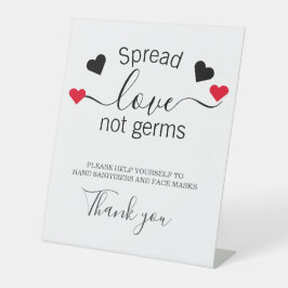 Verspreid Liefde Niet Kiemen Bruiloft Veiligheid Reclamebord Met Voetstuk