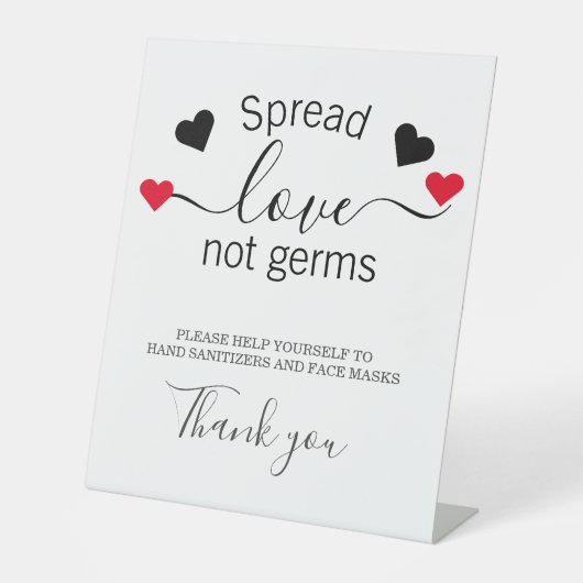 Verspreid Liefde Niet Kiemen Bruiloft Veiligheid Reclamebord Met Voetstuk (Voorkant)