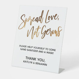 Verspreid Liefde, Niet Kiemen Eenvoudige Gouden Ty Reclamebord Met Voetstuk