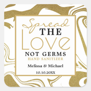 Verspreid Liefde Niet Kiemen Goud Bruiloft Hand Sa Vierkante Sticker