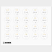 Verspreid Liefde Niet Kiemen Gouden Monogram Trouw Ronde Sticker (Vel)