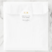 Verspreid Liefde Niet Kiemen Gouden Monogram Trouw Ronde Sticker (Tas)