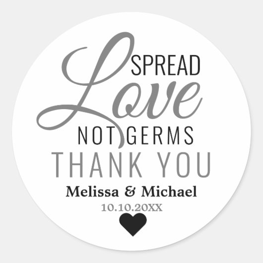 Verspreid Liefde Niet Kiemen Hand Sanitizer Dank u Ronde Sticker (Voorkant)