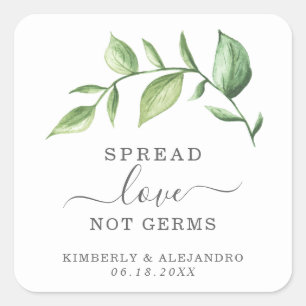 Verspreid Liefde Niet Kiemen Rustieke Groene Huwel Vierkante Sticker