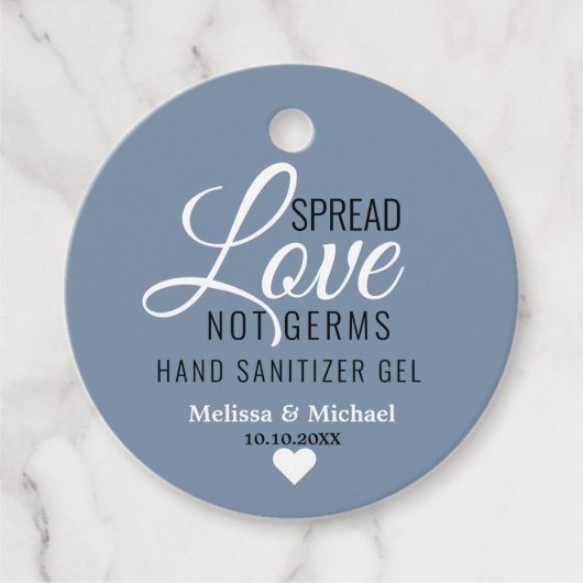 Verspreid Liefde Niet Kiemen Sanitizer Bruiloft St Bedankjes Labels (Voorkant)