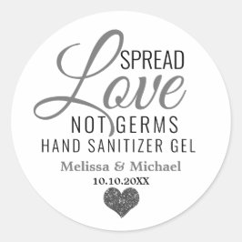 Verspreid Liefde Niet Kiemen Sanitizer Zilveren Ha Ronde Sticker