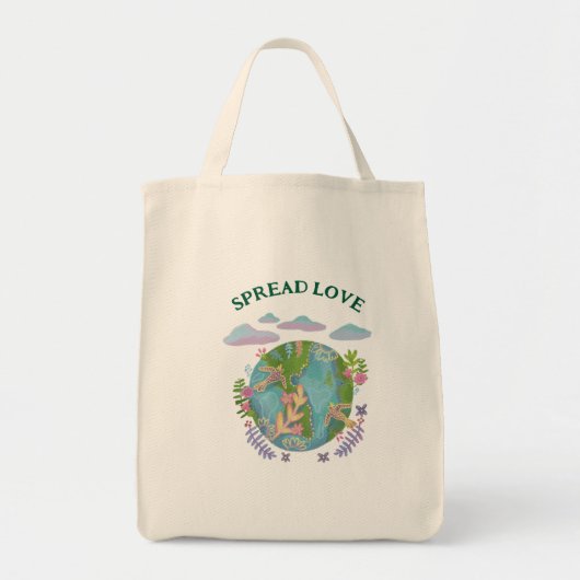 Verspreid liefde op aarde dag tote bag (Voorkant)