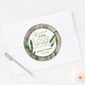 Verspreid Liefde Rustieke Bruiloft Hand Sanitizer Ronde Sticker (Envelop)