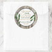 Verspreid Liefde Rustieke Bruiloft Hand Sanitizer Ronde Sticker (Tas)