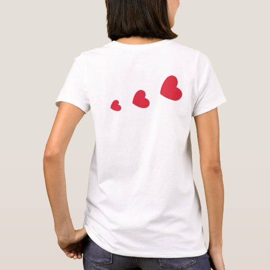 Verspreid Liefde, Vinger Hart Pistool Line Art T-shirt (Achterkant)