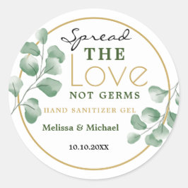 Verspreid Liefde Waterverf Groen Eucalyptus Bruilo Ronde Sticker