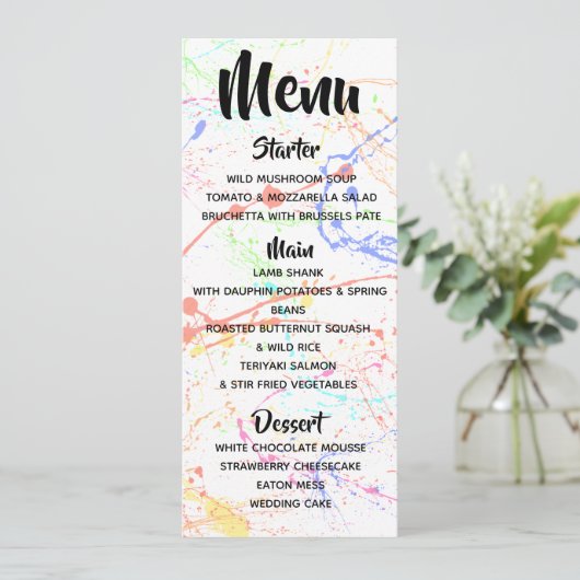 Verspreid menu (Staand voorkant)