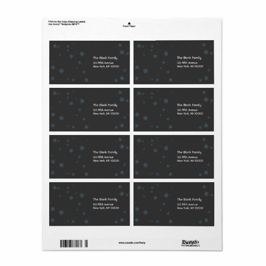 Verspreid Snowflakes-label Etiket (Full Sheet)