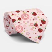 Verspreid Strawberry Swirl Pattern Stropdas (Opgerold)