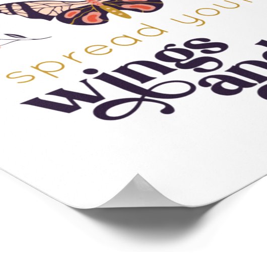 Verspreid uw vleugels en vliegend Poster (Hoek)