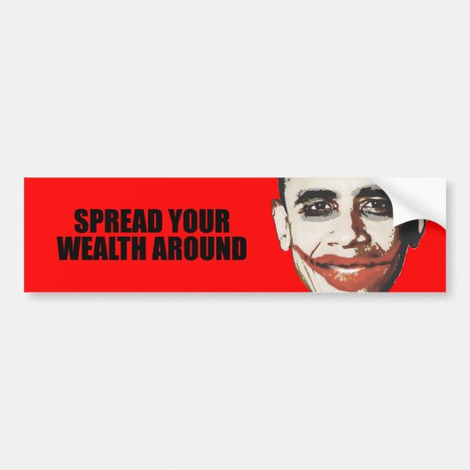 VERSPREID UW WEALTH ROND BUMPERSTICKER (Voorkant)