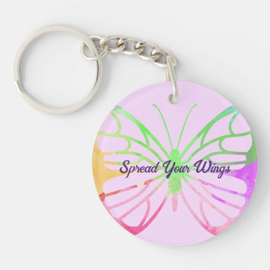 Verspreid uw Wings Butterfly Sleutelhanger (Voorkant)
